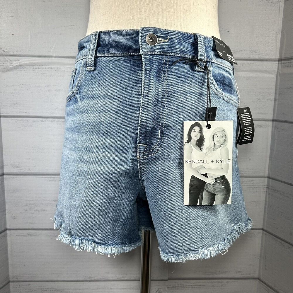 Kendall + Kylie Women's Denim Shorts The Icon Short High Waist Cutoff Size 9 /29